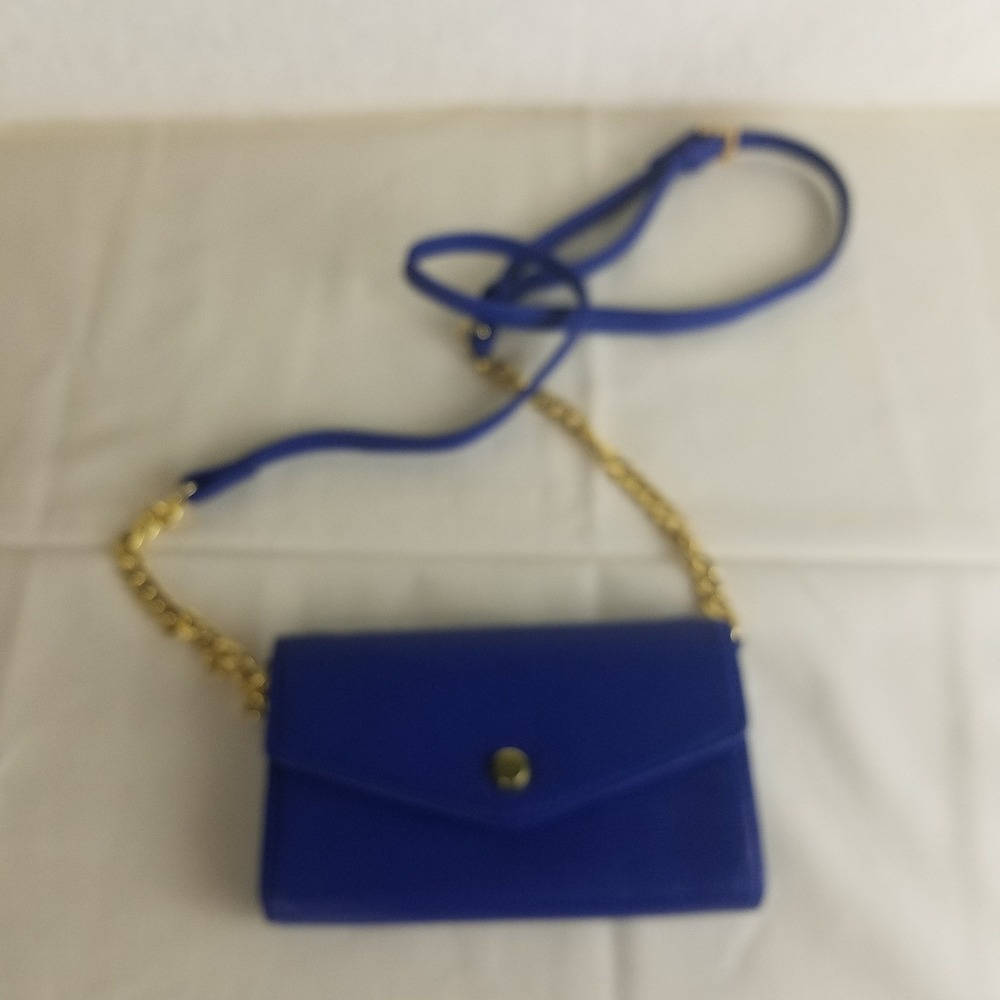 Stella & Max Royal Blue Crossbody Wallet Chain Evening Bag